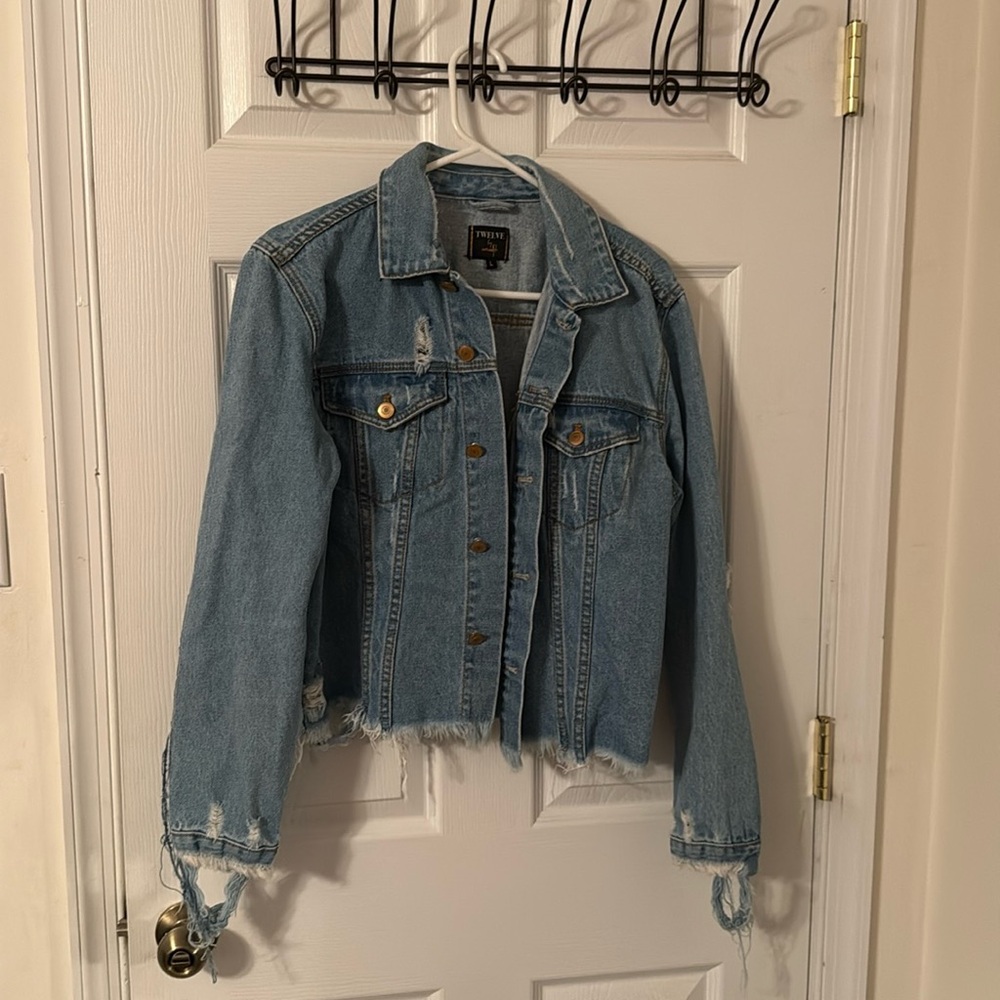 Forever 21 Blue Cropped Jean Jacket